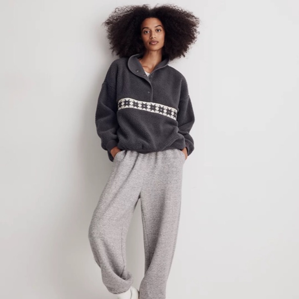 Madewell (Re)sourced Sherpa Popover Top XXS